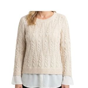 Elle Cream Cable Knit Sweater